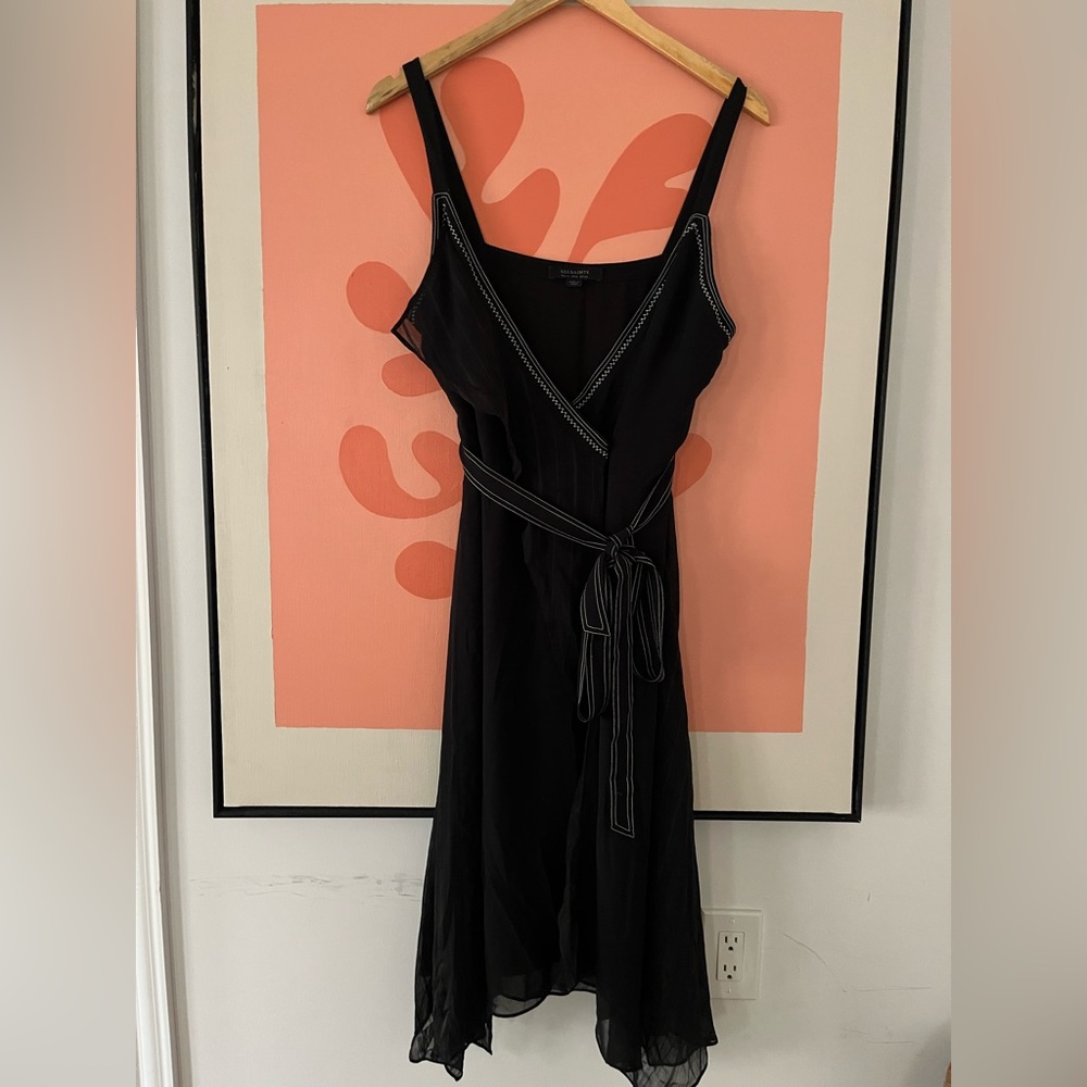 Black All Saints Wrap Dress Size 8 Medium